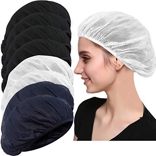 4 oder 8 Stück Kochmütze, Küche, Kochmütze, verstellbar, wiederverwendbar, waschbar, Bouffant-Mütze, 8 Stück, elastisch, schwarz, marineblau, weiß, Einheitsgröße