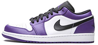 Jordan Scarpe Da Uomo Nike Air 1 Basso Court Viola 553558-500, (Corte Viola/Nero-Bianco), 41 EU