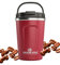 Greens Steel Reusable Coffee Cup - 350 ml (12 oz) Red | Travel Mug with Lid & Handle | Stainless Steel Insulated Flask for Hot & Cold Drinks | Leak Proof Tumbler for Tea, Coffee, Iced Drinks
