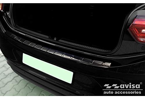 Avisa Edelstahl Heckstoßstangenschutz passgenau | kompatibel mit Volkswagen ID.3 2020-2023 & FL 2023- - Schwarz