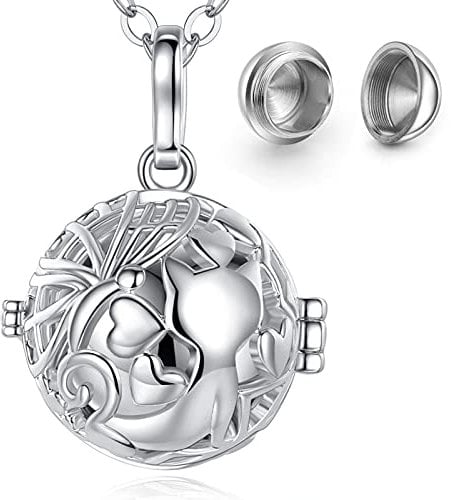CELESTIA Einäscherung Asche Urnen Kette Damen, Katze Hunde Asche Denkmal Schmuck Beerdigung Andenken Trauer Geschenke Versilbert