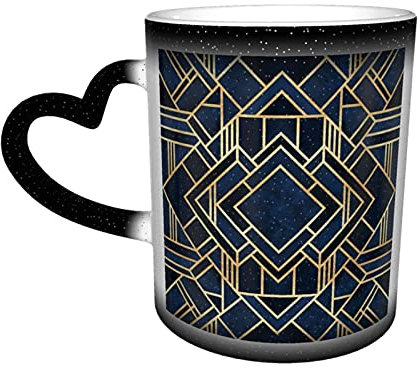 Keramik Tasse Art Deco Phantasie blau Wärmeempfindliche Farbe ändernde Tasse in den Himmel Kaffeetassen personalisierte Geschenke