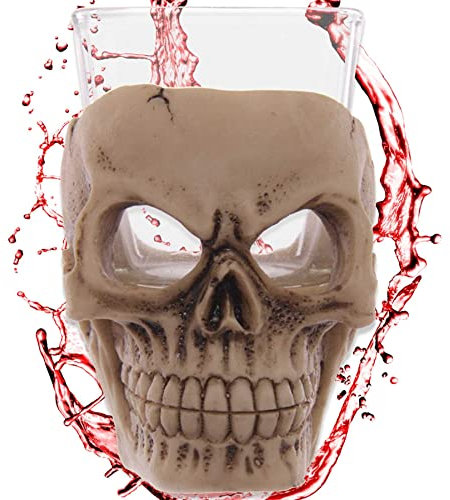 Deko Schnapsglas ''Teufelszeug'' - Totenkopf Shot-Glas (5cl) - Höhe 7 cm - Bar Party Geschenk