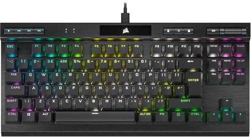 Corsair K70 RGB TKL CHAMPION SERIES Tenkeyless Optical-Mechanical Wired Gaming Keyboard – OPX Linear Switches – PBT Double-Shot Keycaps – iCUE Compatible – QWERTY UK – Black