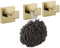 KOKOSIRI Gancio per accappatoio da parete, quadrato, per bagno, cucina, garage, in acciaio inox SUS 304, confezione da 3 pezzi, oro spazzolato, B1010BG-P3
