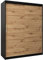 MEBLE KRYSPOL Tokyo 150 Kleiderschrank mit Zwei Schiebetüren für Schlafzimmer – moderner Aufbewahrungsschrank mit Kleiderstange und Regalen – 150x200x62cm - Mattschwarz + Artisan