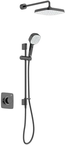 Mira Showers Evoco Mixer Shower Dual Outlet Thermostatic Mixer Shower Featuring HydroGlo Technology Black 1.1967.003