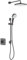 Mira Showers Evoco Mixer Shower Dual Outlet Thermostatic Mixer Shower Featuring HydroGlo Technology Black 1.1967.003