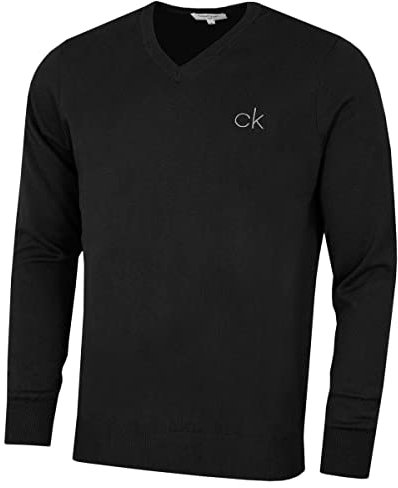 Calvin Klein Mens V-Neck Sweater - Black - M