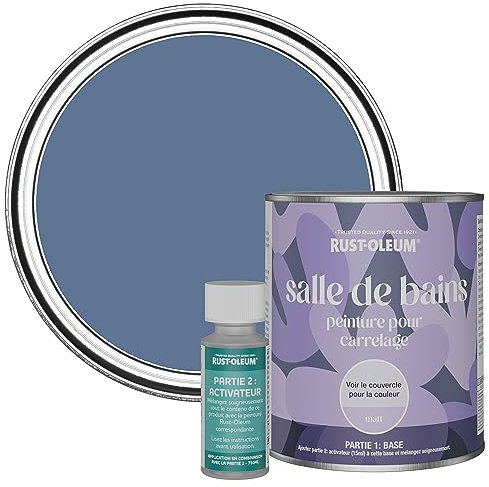 Rust-Oleum Blue Water-Resistant Bathroom Tile Paint in Matt Finish - Blue River 750ml