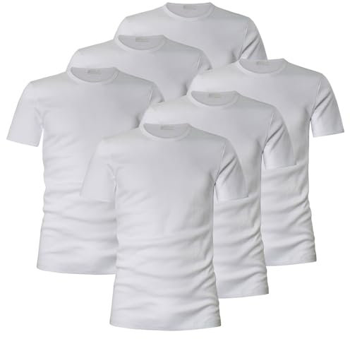 Liabel T-Shirt Uomo 100% Cotone, Art. 4428/t25 Girocollo, Pacco da 6, Bianco L