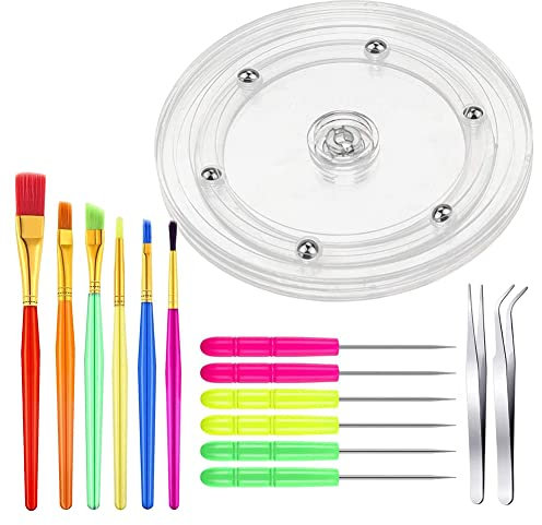 sunn Juego de 15 accesorios de decoración de galletas, plato giratorio para galletas, cepillo de galletas, agujas para utensilios de cocina