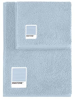 Sweet Home Pantone™ Handtücher-Set 1+1 bestehend aus Gästehandtüchern 40 x 50 cm + Gesicht 50 x 100 cm, Oeko Tex Zertifiziert, Hellblau
