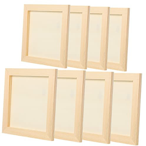 KOMBIUDA 8 Stück Ton-Bilderrahmen Für Kinder Kunstwerke Holzrahmen Dreidimensional (12X12CM und 15X15CM)