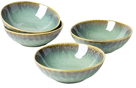 Schalen Setl, 4-teiliges Bowl Schüssel - 750ml, Müslischalen Steingut Set/Suppenschüsseln Keramik/Schalen Ramen, Suppen Teller Set Beige - Bowl Schüssel für 4 Personen