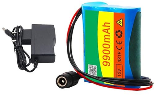 SZAJOR Batterie Rechargeable au Lithium-ION 12V 9900mAh 3S1P 18650 pour caméra de télévision en Circuit fermé avec Chargeur