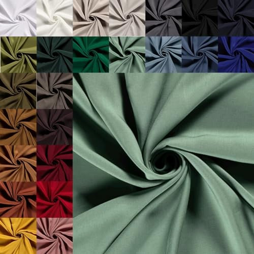 Viskose Uni Meterware - luftiger Viskosestoff einfarbig - fließender Blusenstoff, leichtes Sommerkleid nähen - Ökotex 100 *Ab 50cm, Farbe: 078 Jade