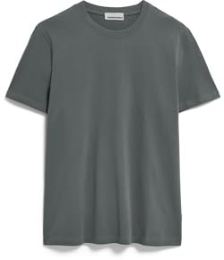ARMEDANGELS Herren Heavyweight T-Shirt aus recycelter Baumwolle MAARKOS Relaxed Fit Space Steel