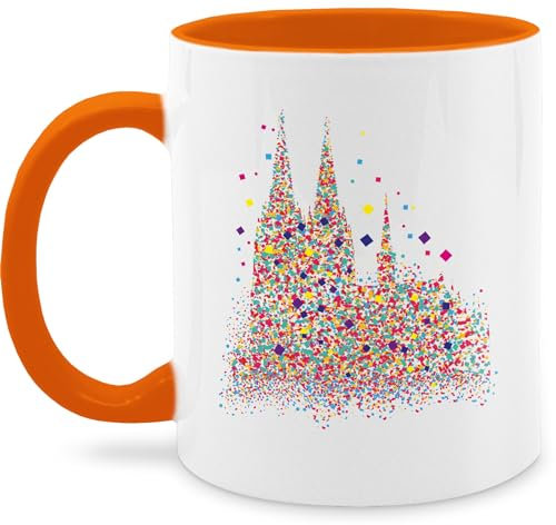 Tasse Tassen 325ml - & - Kölner Dom Konfetti I Karneval I Fasching - 325 ml - Orange - karnevalstasse fasching- köln carnevale koln karnevals kölle faschings koeln verkleidet koelner carnival