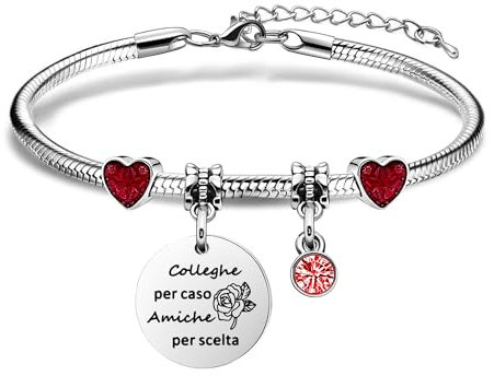 Colleghe Per Caso Amiche Per SceltaCollega Braccialetti,Donne Rosso Cuore Rosa Braccialetti Pendenti Grazie Al Suo Regalo