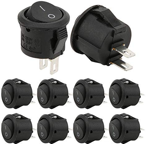 15 mm redondo 10 × 7 × 4 20 piezas interruptor basculante pequeño redondo 2 polos 2 posiciones Kcd11 control industrial pequeño redondo barco interruptor basculante con 16 mm de diámetro