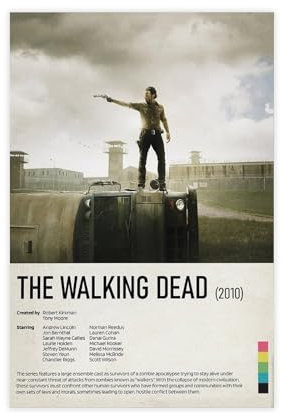 AMATWI Poster aus der TV-Serie The Walking Dead, Schlafzimmer-Dekor, Sportlandschaft, Büro, Raumdekoration, Geschenk, ungerahmt, 30 x 45 cm