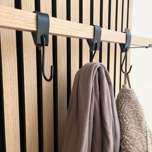 Steinmine - Designmanufaktur Lederschlaufen Set 3 Stück mit S-Haken - Garderobenzubehör für Wandpaneele - Ideal für Flur & Ankleide