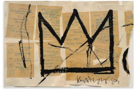 GAJUYL Jean-Michel Basquiat Poster, Krone, Graffiti-Kunst-Serie, Poster, Straßenkunst, Leinwanddruck, dekoratives Gemälde, ungerahmt, 40 x 60 cm