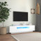 Keyroto Mobile Porta TV 160 cm Lunghezza Mobile TV con Luci LED Mobile TV Soggiorno Porta TV Moderno Mobili per tv-Bianco-160x35x40 cm