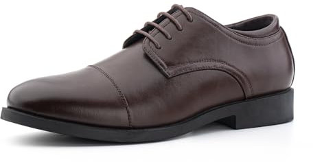 Hitmars Scarpe Derby Uomo Scarpe Stringate Oxford Cerimonia Eleganti Classiche Uomo Scarpe Matrimonio Pelle Verniciata 3 Marrone Scuro 44