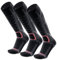 WEIERYA Skisocken,Merinowolle ski socken für Herren Damen Geeignet für Skifahren,Snowboarden,Outdoor Wintersport,Schwarz 3 Paar (37-40)