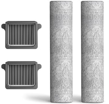 Tineco 2 filtri HEPA di ricambio e rullo di spazzola*2, per Floor One S7 Flashdry, Floor One Switch S7, aspirapolvere a secco bagnato