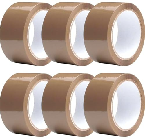 Homebay® Heavy Duty Brown Parcel Tape For Packing Boxes | 48mm Wide Packaging Tape Rolls Strong For Moving House