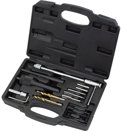 Autojack 16 Piece Glow Plug Removal Thread Repair Kit Damaged Metric Spark Plugs Tool Puller Set 8mm and 10mm