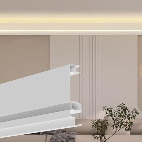 LED-Sockelleisten für indirekte Beleuchtung, Aluminium-Sockelleisten für Zuhause, Hotel und Kino, 10 cm breit, 2,7 m Länge, Schiene für LED-Streifen mit Diffusor-Abdeckung
