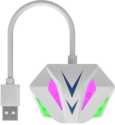 Lbvzxkad USB to RJ45 Ethernet Adapter Network Card 10/100/1000Mbps RGB Lighting Effect for PC Computer Laptop B