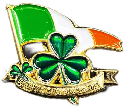 Shamrock Three Leaf Clover Lapel Pin Badge Brooch Irish Flag Happy St Patrick's Day Enamel Accessory Gifts Memorabilia