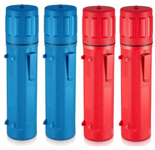 Fegtrtyoa 4 Stück Elektrodenstab-Aufbewahrungsrohr 14 Schweißstab-Aufbewahrung Luftdichter Schweißstab-Behälter Wasserdicht Rot & Blau