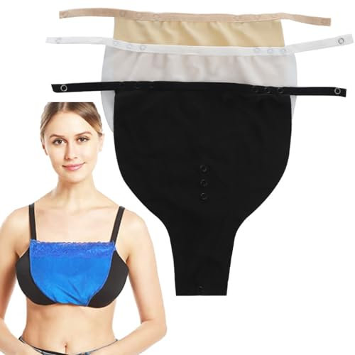 YEKEYI Lot de 3 panneaux de pudeur grande taille pour hauts à coupe basse, panneau de modestie décolleté cache-maillot camisole soutien-gorge faux camisoles noir, blanc, beige