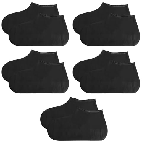 Godneei Schuhüberzieher wasserdicht, 5 Paar Schuhüberzieher Mehrweg, Latex Regenüberzieher Schuhe für Regenschutz, Überzieher Schuhe für Männer & Frauen, Größe L