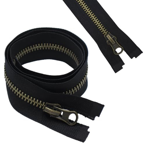lyualma Cerniera Lampo in Metallo Vintage Divisibile 75cm Separare Cerniere Tiretto Decorativo per Giacche Cucire Cappotti Giacca