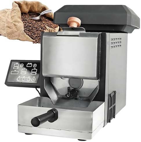 Macchina Tostatrice per Caffè, Tostatrice per Chicchi Di Caffè, Con Pannello Di Controllo Semplice, 9 Profili Di Tostatura Integrati, Manuale/Automatica 2 in 1, Raffreddamento Rapido in 3-5 Minuti