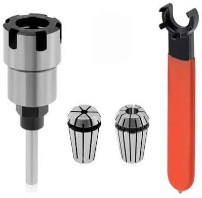 1/4 Inch Shank Router Collet Extension Rod with 1/4, 1/2 ER20 Spring Collet and ER20 M Type Collet Chuck Wrench Spanner for Milling Cutter Router Bit
