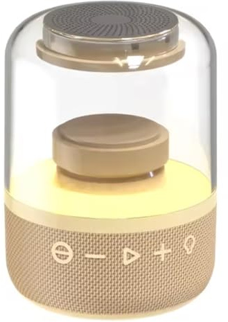 Cenei Digital Music Player Bluetooth Speakers with Subwoofer Bluetooth Speakers with Transparent Effect Luminous Ornaments Khaki