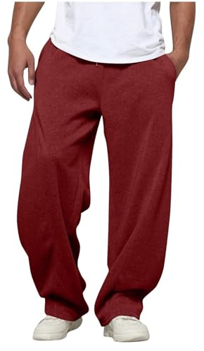Nuqqichongtian Herren Baggy Jogginghose Breite Jogging Hose Weites Bein Sweatpants Lang Sporthose Sweat Pants Men Winter Warme Männer Sweathose Mit Taschen Trainingshose