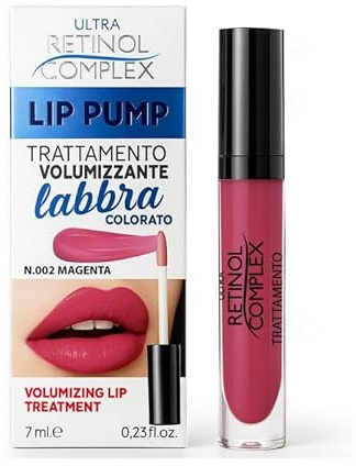 Ultra Retinol Complex Lip Pump Colorful Lip Pump - Volumizing Lip Treatment and Anti Aging - Long Lasting Color Gloss (002 Magenta)