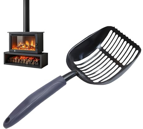 Setaccio per ceneri per - Strumento PAL per ceneri in ferro resistente con manico ergonomico | Pala per barbecue | Pala per la pulizia della casa portatile | Accessorio per stufa