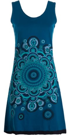 Vishes Trägerkleid Hippie Sommerkleid Mandala Print Baumwolle - Alternative Mode