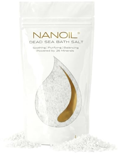 Badesalz Totes Meer Nanoil 500g -100% natürliches salz, bade salz aus dem toten meer, badezusatz für fußbad, Pflege bei Neurodermitis & Schuppenflechte, Meersalz zum Baden
