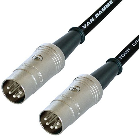 Van Damme Midi Lead. 5 Pin Din PHANTOM POWER Synth, Interface, Foot Switch Cable (6m, Black)